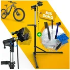 Tarpofix® Fahrrad-Montageständer Höhenverstellbarer Fahrrad-Montageständer bis 50 kg, Reparaturständer mit 360° drehbarem Klemmkopf und magnetischer Ablage schwarz|silberfarben