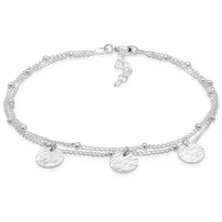 Elli Armband Kugelkette Plättchen 925 Sterling Silber (kein Set, 1-tlg), Plättchen silberfarben