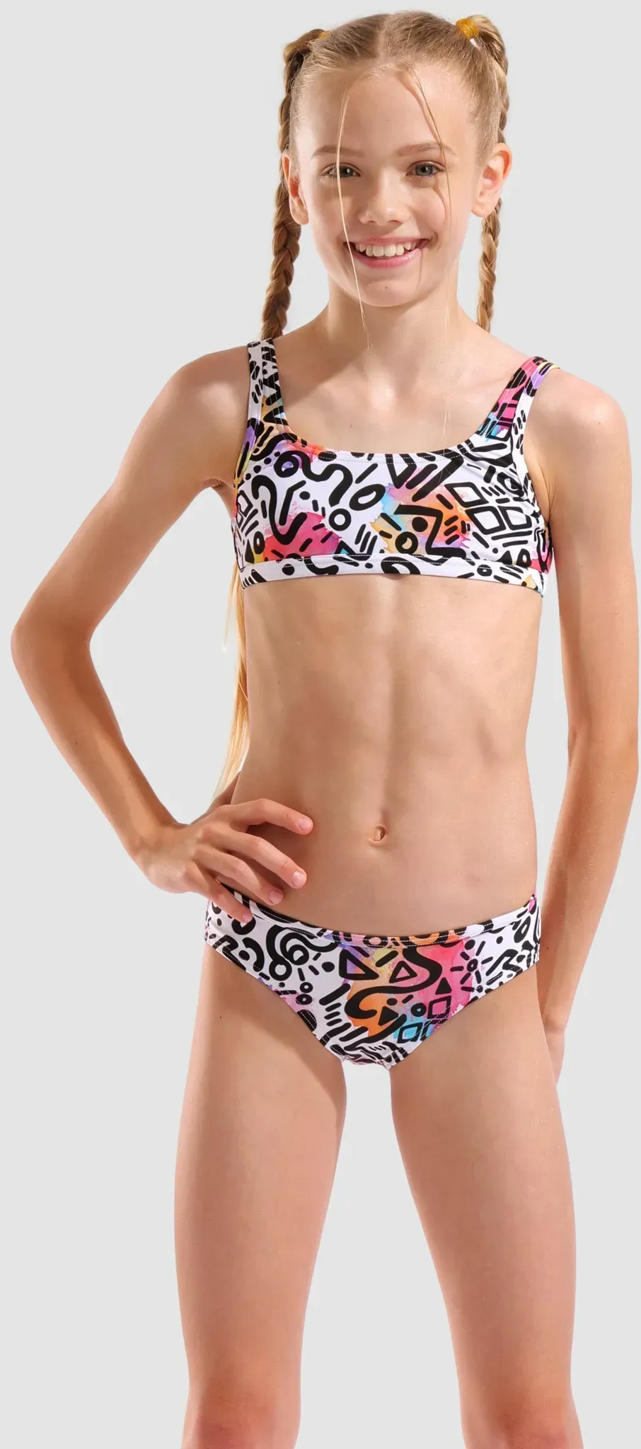 Bustier-Bikini Mädchen arena Water Prints - Graffiti - 164