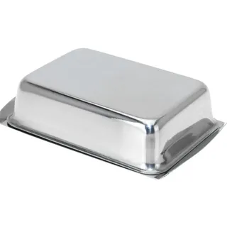 Koopman Butterdose Butterglocke Behälter Kühlschrank Box mit Deckel, Edelstahl, (1-tlg), Für 250g Butter, Spülmaschinengeeignet, 2 teilig, silberfarbend silberfarben