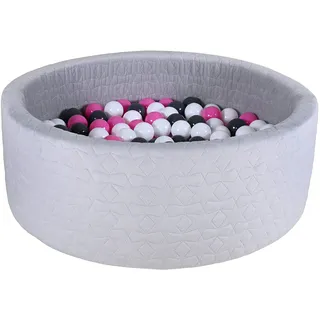 knorr toys KNORRTOYS.COM 68195 - Bällebad Soft - Cosy geo Grey - 300 Bälle Creme/Grey/Rose