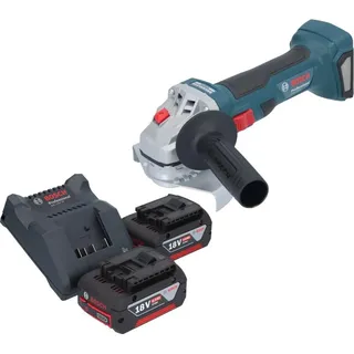 Bosch GWS 18V-7 Professional Winkelschleifer 18 V 125 mm Brushless + 2x Akku 4,0 Ah + Ladegerät