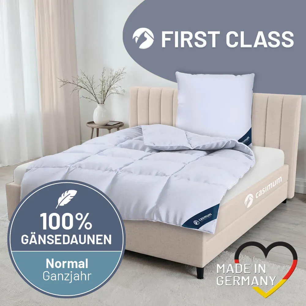 Gänsedaunendecke »FIRST CLASS« – 100% Gänsedaunen, Klasse 1, Downpass, hergestellt in Deutschland, Größe: 200x200