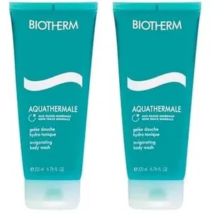 Biotherm Aquathermale Gel Douche Duschgel, erfrischendes Duschgel für eine sanfte Reinigung, mit wertvollen Oligo-Mineralien, für ein belebtes und geschmeidiges Hautgefühl, 200 ml (Packung mit 2)