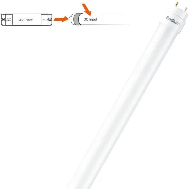 Radium LED T8 Röhre "RL-T8 58 NEO DC" 1500mm 24,3W 840 20,3V Betrieb m. externem Treiber 58W Ersatz
