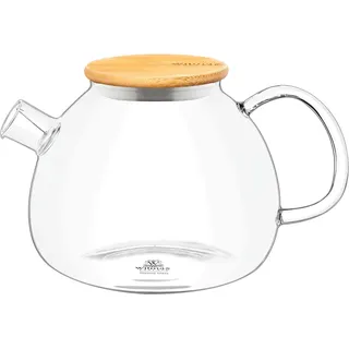 wilmax england Glas Teekanne mit Sieb 1500ml, Teesieb für losen Tee mit Bambus-Deckel