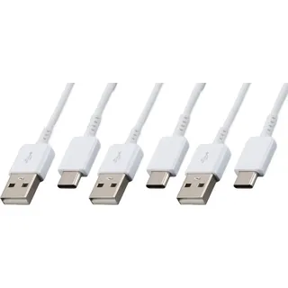 3x Typ-C Ladekabel für Original Samsung Galaxy Z Flip4, Z Fold4 Datenkabel 1,5m weiß USB-Ladegerätkabel Aufladekabel Type-C Charging-Cable - Weiß