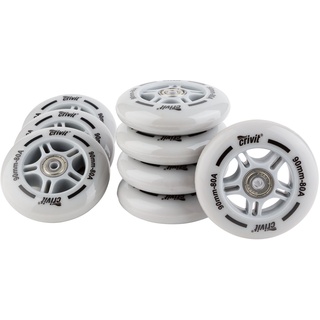 CRIVIT Inliner Rollen mit Kugellager 8er Set / LED Rollen 4er Set (90mm)