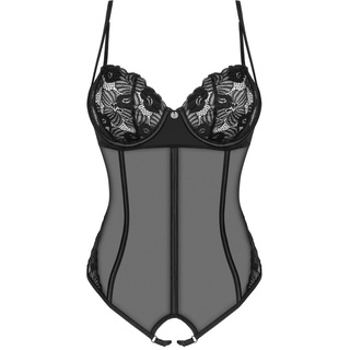 Body ouvert „Serena Love“ mit Bügel-Cups aus Spitze, schwarz, XS/S