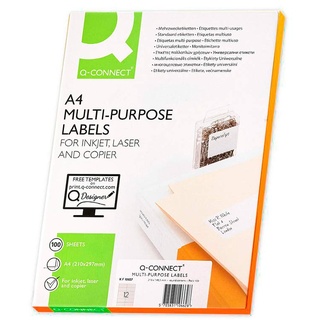 Q-Connect Etiketten Inkjet/Laser/Kopier 105,0x48,0mm VE=1200 Stück weiß