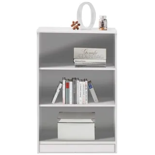 Wandregal Bücherregal Standregal Wohnzimmerregal Aktenregal 3 Fächer Weiß