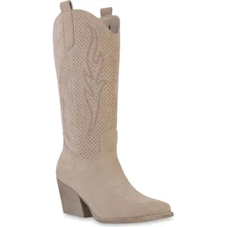 VAN HILL Cowboystiefel in Beige