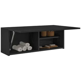 vidaXL Bad-Wandschrank Schwarz 80x25x30 cm Holzwerkstoff