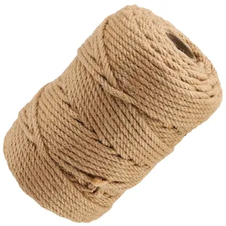 MANCHAP Juteseil 6 mm x 100 m, 4 Stränge, Natürliches Juteseil, Gedrehtes Juteseil, Geflochtenes Hanfseil, Jute Schnur für Handwerk, Bündeln, Gartendekoration