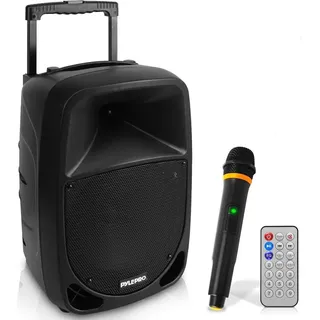 Pyle Audio Pyle Musikbox, Partybox- Tragbare Karaoke Maschine- mit Mikrofon, Party Lautsprecher- mit Bluetooth, Sound Anlage- 8'' Subwoofer, PA Anlage