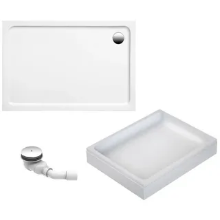 Schulte Duschwanne Adria aus hochwertigem Sanitäracryl, 120x90 cm inkl. Wannenträger und Überlaufschutz, Pflegeleicht und alterungsbeständig, Größe: wählbar