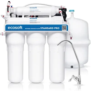 Ecosoft STANDARD PRO Umkehrosmosefilter mit integrierter Pumpe, effiziente Reinigung und einfache Installation