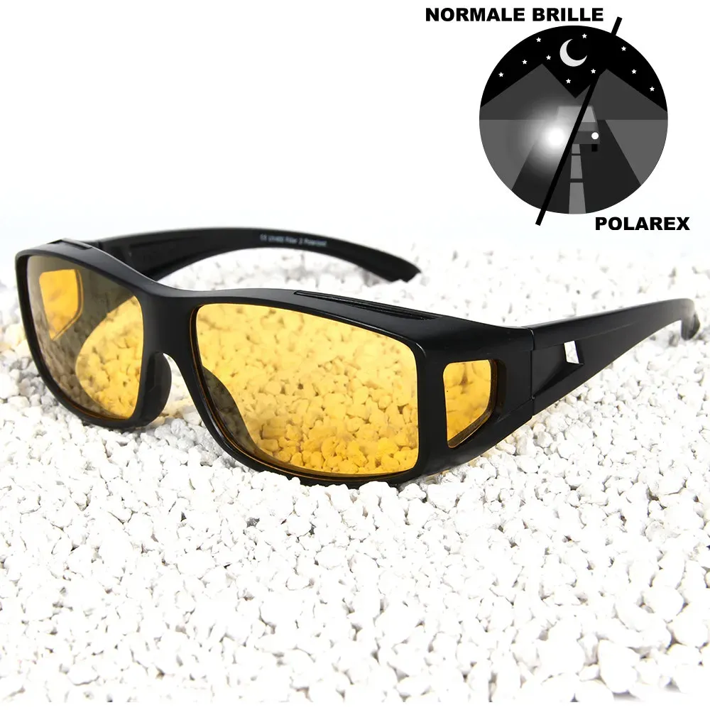 Polarex Überbrille 002A Sonnenbrille gelb Polarisiert Nachtfahrbrille