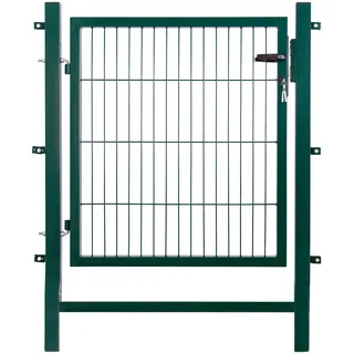 Arvotec Zauneinzeltür ARVOTEC "EASY", grün, B:100cm H:100cm, Metall, Tore, Breite: 100 cm, Höhe: 80 - 120 cm, zum Einbetonieren, montagefertig