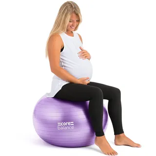 Core Balance, berstsicherer Gymnastikball - für Fitness Yoga Schwangerschaft - 55cm 65cm 75cm 85cm - inkl. Luftpumpe