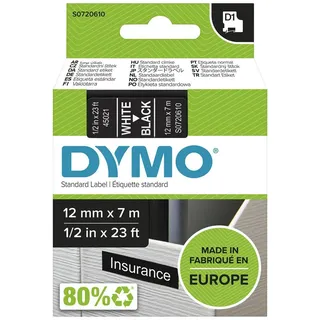 Dymo 45021 S0720610 weiß auf schwarz