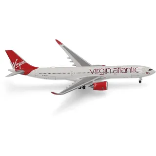 HERPA 537223 Modellflugzeug Virgin Atlantic Airbus A330-900neo, Lochborhung, Miniatur im Maßstab 1:500, Sammlerstück, Modell ohne Standfuß, Metall Miniaturmodell, Mehrfarbig