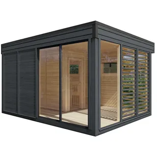 Saunahaus Paradiso 4x3 (2-Raum) anthrazit -