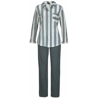 VIVANCE DREAMS Damen Pyjama grau-weiß Gr.44/46