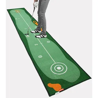 Indoor-Golf-Putting-Matte, Golf-Übungsteppich mit Trainingshilfe für die Putt-Ausrichtung, Golf-Putting-Green für den Einsatz im Innenbereich, im Home-Office(A)