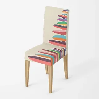 Stuhlhussen 4er Set Beige Braun Stuhlhussen Universal Stuhlhussen Schwingstühle Stretch Abnehmbarer Hussen für Stühle für Hotel Bankett Restaurant Party Stuhlbezug(4er Set)