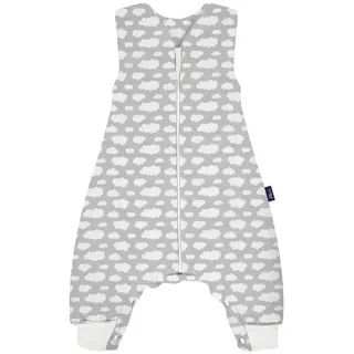 Alvi Sleep-Overall Wolke Silber Exklusiv | Baby Schlafsack mit Füßen | Ganzjahres Babyschlafsack mit Beinen | Schlafsack Kinder - 2.5 TOG | Baumwolle Kinder Schlafsack Jungen und Mädchen - 70