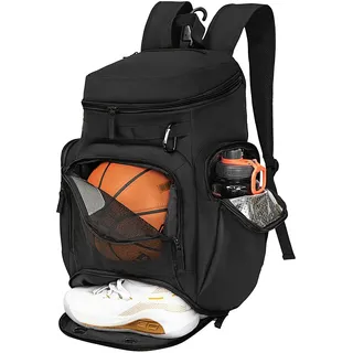 LARIPOP Basketball-Rucksack, große Sporttasche, Turnbeutel mit Ballfach und Schuhfach zur Aufbewahrung von Sportschuhen, Wasserflaschen, Laptops und täglichen Notwendigkeiten, weit verbreitet in