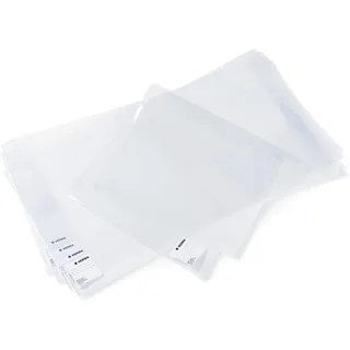 HERMA 14295 Buchumschläge 29,5 x 54 cm Basic, 10 Stück, Buchhüllen mit Beschriftungsetikett und Kantenschutz aus abwischbarer Polypropylen-Folie, Buchschoner Set für Schulbücher, transparent