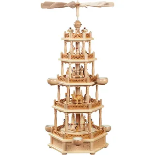 Teelichtpyramide groß Christi Geburt direkt vom Hersteller im Erzgebirge #16704
