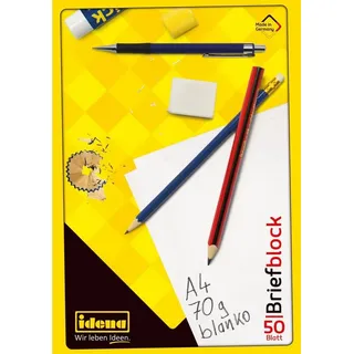 IDENA Briefblock, DIN A4, 50 Blatt, 70 g, blanko, kopfgeleimt