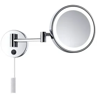 DEUSENFELD WLED500 - LED Kosmetikspiegel, 5x Vergrößerung, Ø20cm, Tageslicht LEDs, verchromt - Silber