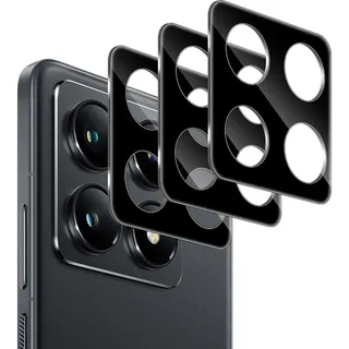 Vanrain Kameraschutz für Panzerglas für Xiaomi Mi 14T Pro, 3 Stück 9H Härte Kamera Schutzfolie Ultra-klar Kratzfest Linse Schutzglas für Xiaomi 14T Pro, Schwarz