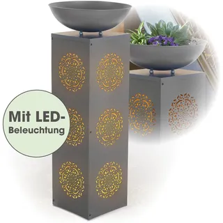 EASYmaxx LED-Dekosäule Beton-Optik Mandala 87cm