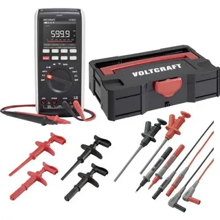 VOLTCRAFT VC-831 Hand-Multimeter Set mit T-Loc Systainer, Abgreifklemmen, Haken und zusätzl. Kabelset