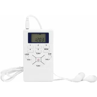 Odipie - niemals verwendet] FM-Taschenradio – Tragbarer Mini-Radioempfänger mit LCD-Display und Kopfhörern – Persönliches Walkman-Radio mit digitaler