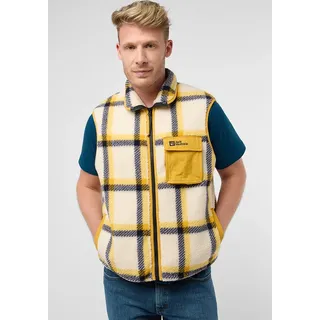 Jack Wolfskin Felslicht CHECK VEST Men Fleeceweste Herren, XXL beige panna cotta),