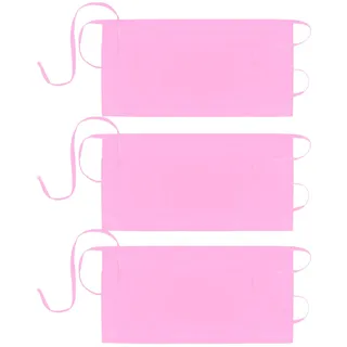 Xornis 3er-Pack Taillenschürzen mit 3 Taschen, Kellnerinnen-Servierer, halb kurz, Pink - 24 X 12 IN