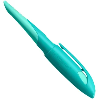 Stabilo Schulfüller ergonomisch für Linkshänder mit Anfänger-Feder A - STABILO EASYbirdy Pastel Edition in aqua grün/mint - inklusive Patrone