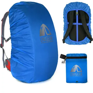 Unigear Regenschutz-Rucksack, 10 – 90 l, wasserdicht, staubdicht, Abriebfest, langlebig, für Camping, Wandern, Reisen, Radfahren (blau, XXL)
