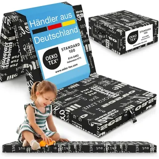 eloneo Klappmatratze, 70x190x9 cm, Trendy-Motiv, schwarz