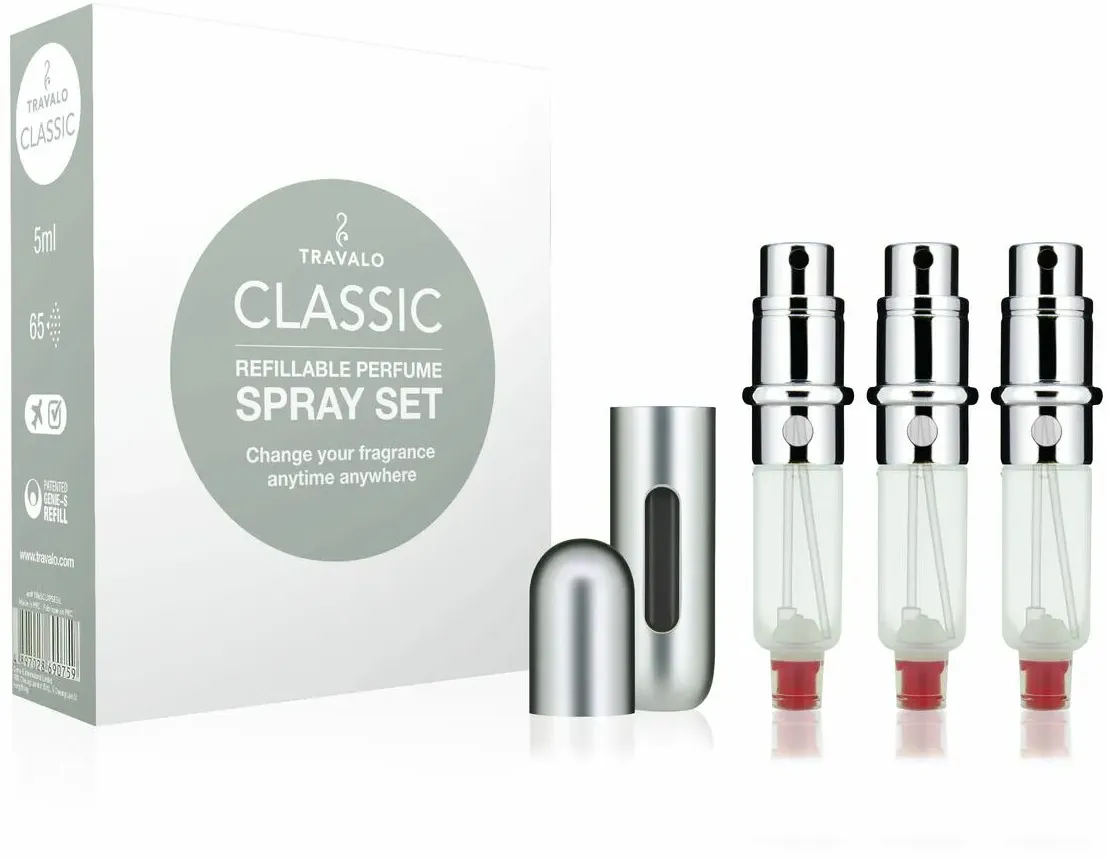 Classic Set = Easy Fill Perfume Sprayrisateur Rechargeable Hülle + 3 Patronen