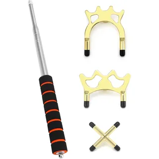 QWORK® Versenkbare Billard 1ueue Stick Brücke mit 3 Abnehmbarem Messing Brücken, Billard Zubehör, 35~150 cm
