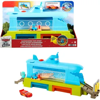 Mattel Disney Pixar Cars HGV70 - U-Boot-Autowaschanlagen-Spielset mit Lightning McQueen Spielzeugauto mit Farbwechseleffekt, Autospielzeug Geschenke für Kinder ab 4 Jahren