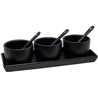HIT Trading Dip-Set 7-teilig DAPPER, Schwarz - Porzellan - 7-teilig