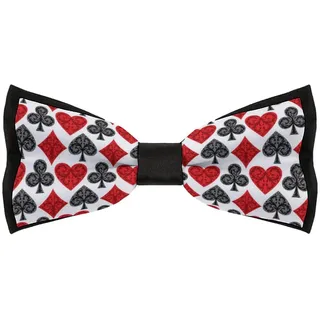 FWJZDSP Spielkarten-Poker-Fliegen für Männer, verstellbare vorgebundene Fliegen, lustige Muster-Fliegen für die Hochzeitsfeier - Einheitsgröße